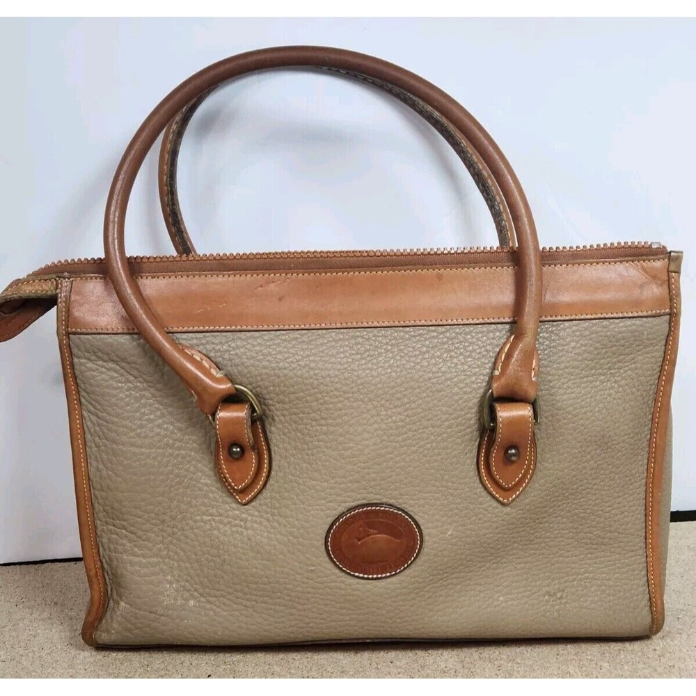 Dooney & Bourke Vintage Pebble Leather Bag‎ Cream Brown  Purse Handbag USA